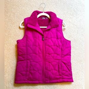 Pink winter puffer vest
